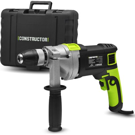 Perceuse à percussion 850W – Mandrin automatique 13 mm – Capacité de perçage bois 30 mm, acier 13 mm, pierre 13 mm – Carter métal – Constructor (1/5)