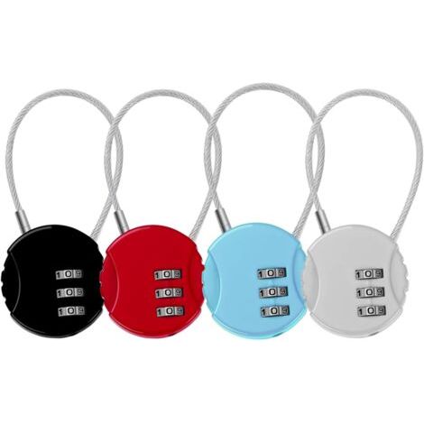 Lot de 4 cadenas à code à 3 chiffres, petits cadenas pour valise d'avion-NANOTEH (1/5)