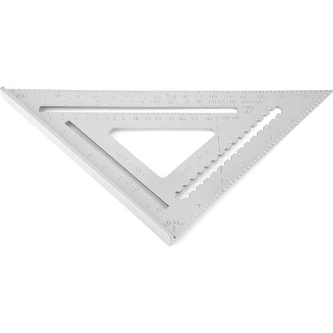 12-Zoll-Dreiecklineal, rechtwinklig, rostfrei, weißes Aluminium, Holzbearbeitungs-Winkelmesser, Messwerkzeug (Aluminiumguss) (1/5)