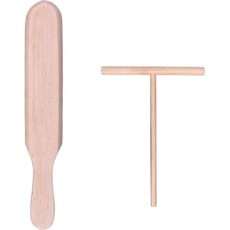 Set di 2 spatole/rastrelliere in legno per pancake/crêpe, dispenser per utensili da cucina, spatole e strumenti per stendere - set per pancake (1/2)