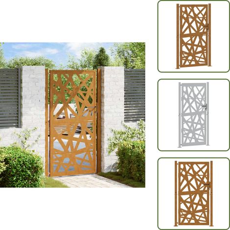 vidaXL Gartentor 105x205 cm Wetterfester Stahl Lichtdesign (1/5)