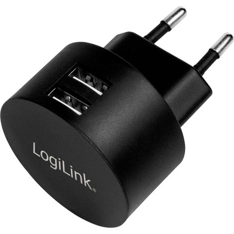 LOGILINK USB-Lader PA0218, 2-fach, 2,1 A, schwarz (1/5)