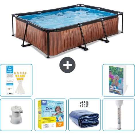 Exit-toys Piscina Exit Rectangular - Efecto madera - 300x200x65 cm - 7-piezas  S184 (1/5)