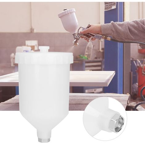 Réservoir pour pistolet à peinture de 600 ml, en plastique, raccord fileté en acier inoxydable, accessoire pour outil à main (1/5)