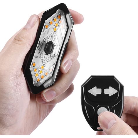 Feu arrière de vélo avec clignotants, étanche, rechargeable par USB, LED de sécurité avec télécommande pour le cyclisme de nuit (1/5)