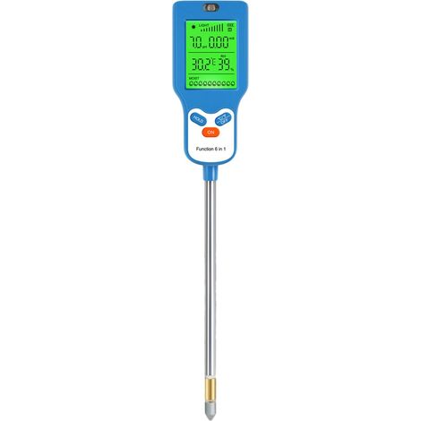 Kit avanzado de análisis de suelo para césped en macetas con medición 6 en 1 de temperatura, luz y humedad del suelo. (1/5)