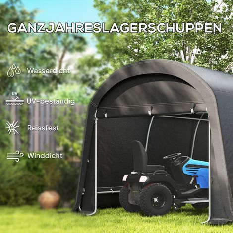 Abri de jardin bâché en toile plastique, garage de rangement mobile pour outils, tonnelle extérieure, 300x450x230 cm, gris anthracite