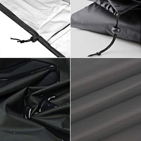 Housse de Protection pour Table avec Grilles D’aération, Iimperméable, Coupe-Vent, Anti-UV, Robuste Tissu Oxford 600D Housse Salon de Jardin Bâche Meuble, Rectangulaire (250x250x90cm) - Noir