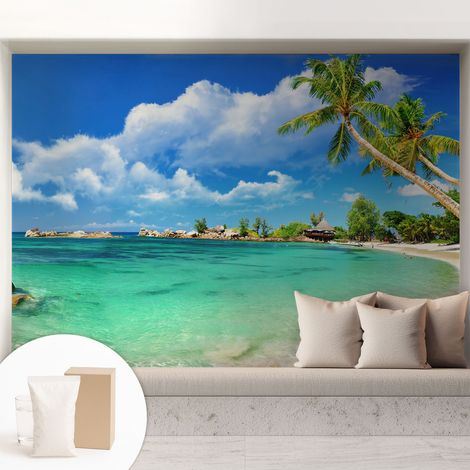 Papier peint intissé classique moderne pour salon et chambre à coucher Décoration rapide avec colle Paradis tropical 208x146 cm (1/5)