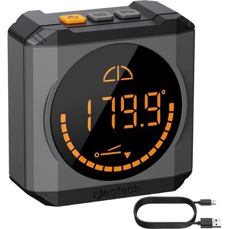 Inclinomètre Numérique LED Rechargeable Goniomètre Haute Précision ±0,1° Rapporteur d'Angle Niveau Digital Base Magnétique Puissante Mesure d'Angle 4 Modes IP54 pour Menuiserie BTP Auto Noir (1/5)