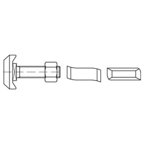 Hammerkopfschraube R 88950 Typ 50/30 6-ktmutter M12x 40 Mu A 4 25St. HALFEN 25 Stk