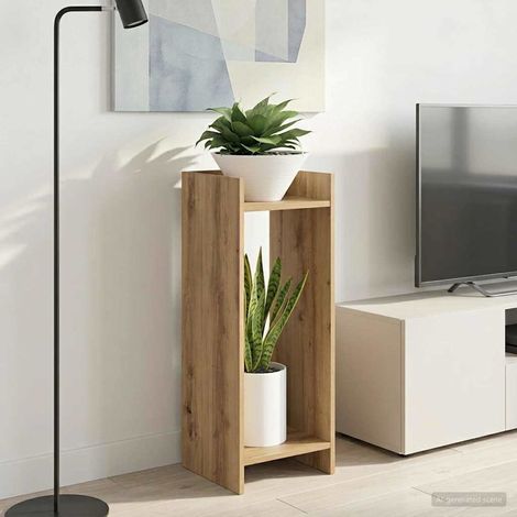 Soporte de plantas 2 pcs Roble Artesanal 30 x 30 x 80 cm