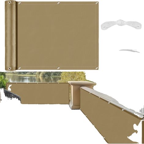 Écran de confidentialité, matériau Oxford durable, résistant aux UV, Sable-a, 0.9x6M-a (1/2)