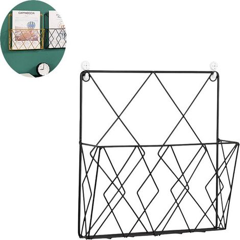 Porte-revues mural - Noir - 25 x 26 x 7 cm (1/5)