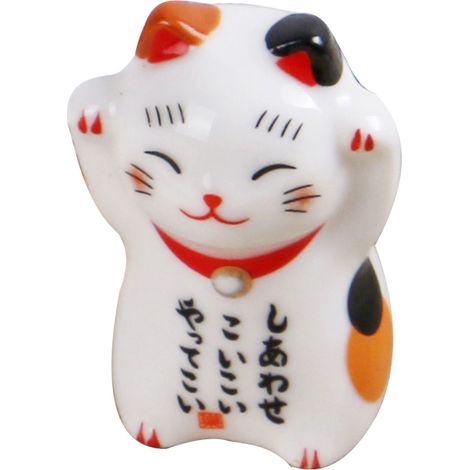 5 Porte-baguettes en céramique chat, repose-couverts mini figurine chaton, ornement japonais (1/5)