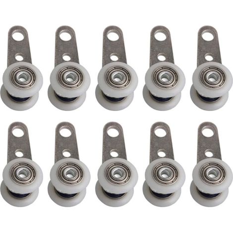 Lot de 10 roulettes pour portes coulissantes - Roulettes en métal et plastique 4,5 × 1,9 cm - Glissement fluide - Supporte jusqu'à 20 kg (1/5)