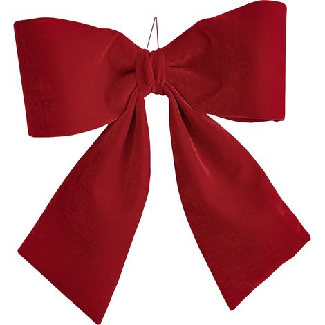 Bow - Christmas Tree Topper - Hanging Ornament - Red Gold Plaid Fabric - For Tree Front Door Mantel - 40 Inch - 1 Piece (1/2)