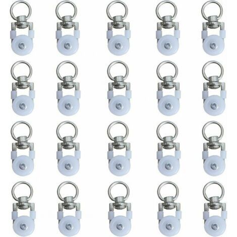 20pcs Rouleaux de Rail de Rideaux,Rouleaux de Rail,Rouleaux de Tringle à Rideaux GlissièRes,Poulie Silencieuse,Rail de Rideaux FenêTre Double Rail Rouleau,pour Rails de Rideau de Windows (1/5)
