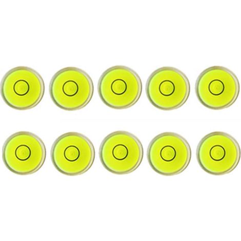 10 Stück Libellen-Gradmarkierungen, 10 x 6 mm Mini-Kreis-Wasserwaagen mit Neigungsmesser, geeignet für Stative, Phonographen und Plattenspieler