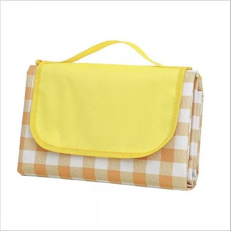 Couverture pique-nique imperméable extérieure très grande Oxford pliable tapis de pique-nique, nappe imperméable pour famille camping jardin plage voyages randonnée jaune 100 et 150 cm (1/5)