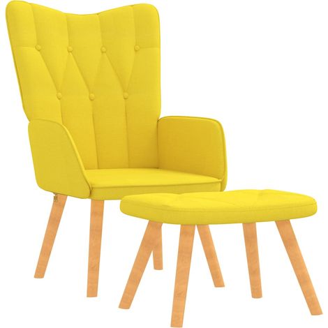 Maison Exclusive - Poltrona Relax con Poggiapiedi Giallo Senape in Tessuto