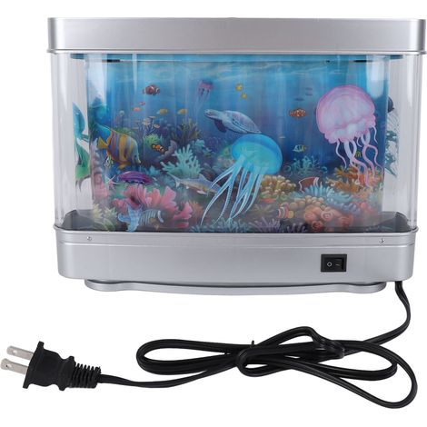 Ortviai Lampe Aquarium Artificielle avec Poissons Mobiles en LED, Décoration Bureau Chambre, 30x22,5x7 cm (1/5)