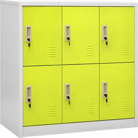 Armoire à casiers moderne design bureau 90 x 45 x 92 cm avec serrures et grand espace de rangement en acier gris (1/5)