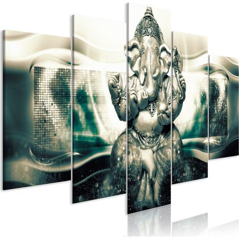 Quadro - Buddha Style (5 Parts) Green Wide - 100x50 (1/4)