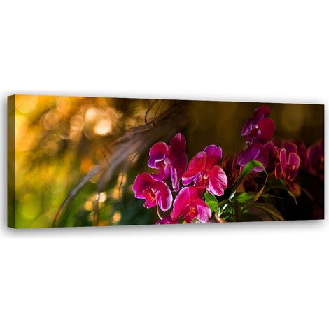 Tableau sur toile Fleurs d'orchidées zen 90x30 (1/5)