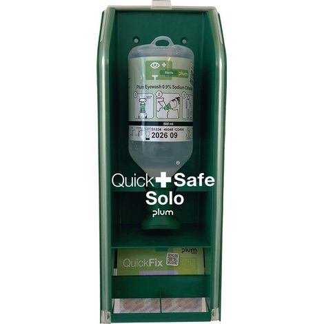 Douche oculaire QuickSafe Solo 0,5l+recharge de pansement B140mm
