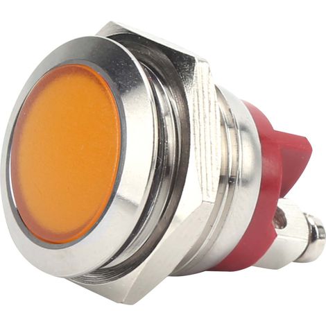 Voyant LED jaune 0.6 pouce haute intensité, étanche IP66, base ignifuge pour signalisation industrielle. (1/5)