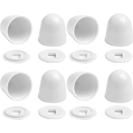 Ensemble de 8 cache-boulons ronds pour accessoires de salle de bain, joints en caoutchouc résistant, dissimulent les boulons de fixation des toilettes, installation facile, multicolore (1/4)