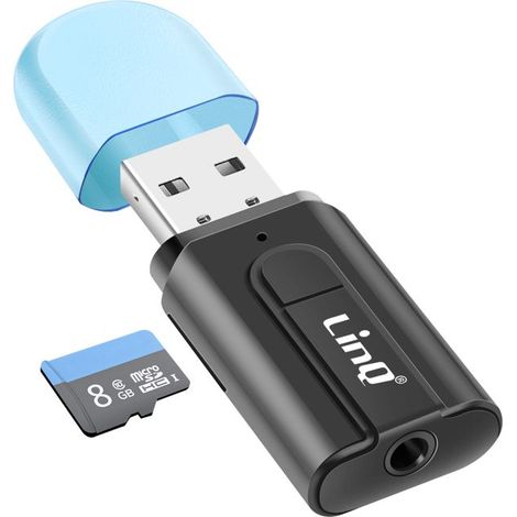Adaptateur audio Bluetooth - LINQ - USB avec Jack 3.5mm - Lecture micro-SD - Noir - Compact