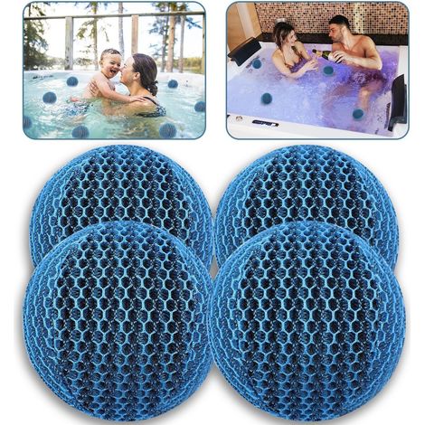 Lot de 4 absorbeurs d'écume de piscine réutilisables de 8 cm pour éliminer les écumes, éponge absorbeur d'huile de piscine, nettoyant pour jacuzzi dévore les écumes pour piscines et spas (1/5)