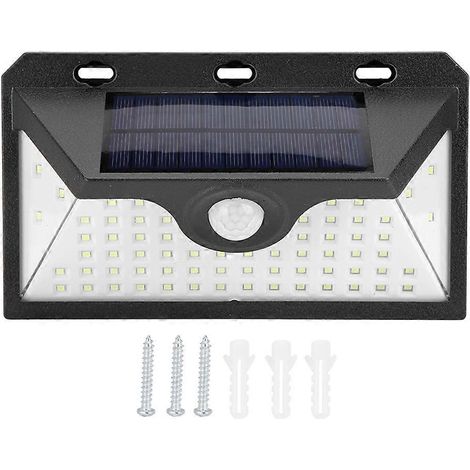 Lampadaire mural solaire 66LED pour jardin extérieur, étanche avec détecteur de mouvement, éclairage automatique IP65 (1/5)