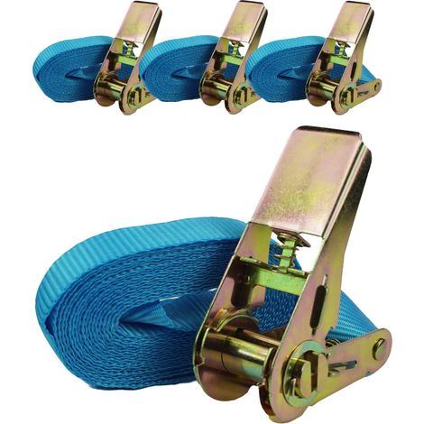 4x Profi Ratschen Spanngurt Spanngurte Zurrgurt 1-tlg 4m 0,8t 0,8to 800kg TÜV/GS BLAU (1/2)