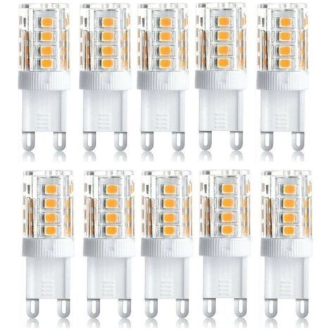 Lot de 10 Projecteur LED, lumière décorative LED, ampoule LED G9, 5 W blanc chaud blanc froid, ampoules LED à économie d'énergie, ampoule halogène de rechange, AC 230 V non dimmable (1/4)