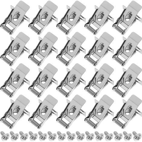 Lot de 20 clips à ressort en acier - Avec vis - Pince à ressort solide pour panneau LED et plafonniers (1/5)