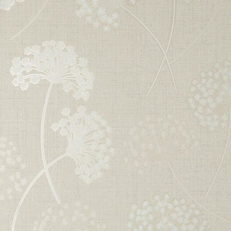 Fine Decor Grace Allium Stone Silver Wallpaper Floral Metallic Textured Vinyl (1/4)