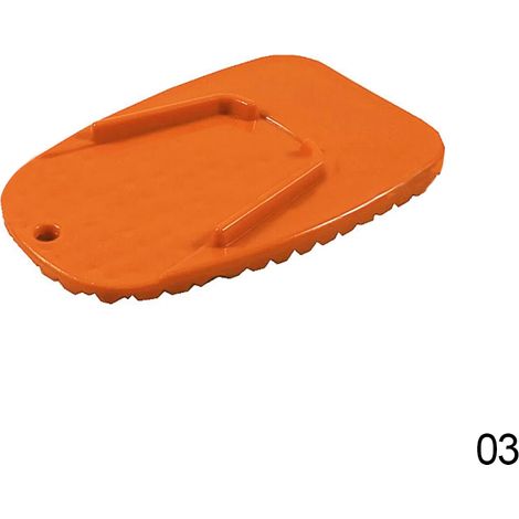 (Orange) 1 béquille latérale universelle noire en plastique pour moto, avec plaque antidérapante et support d'extension latérale. Base de support pour pied maxpower (1/4)