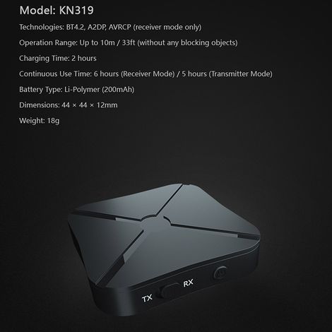 Récepteur Bluetooth AUX 3,5 mm, adaptateur Bluetooth portable pour voiture, compatible avec l'audio des téléphones portables et des ordinateurs. (1/4)