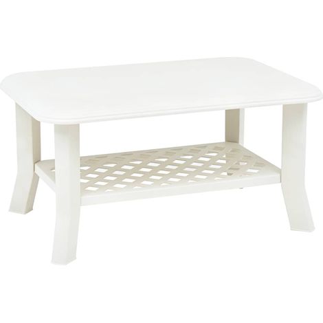 Mesa de centro de plástico blanco 90x60x46 cm vidaXL (1/5)