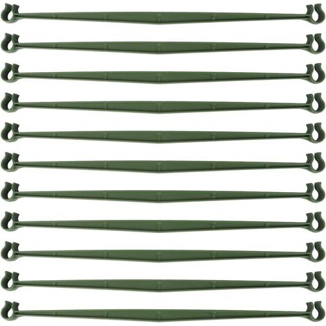 Tomato Cage Stake Arm, 50 Pieces, Expandable Trellis Connection, 30cm, with 2 Tomato Cage Buckles, Secures 11mm Diameter Plant Stakes (1/4)