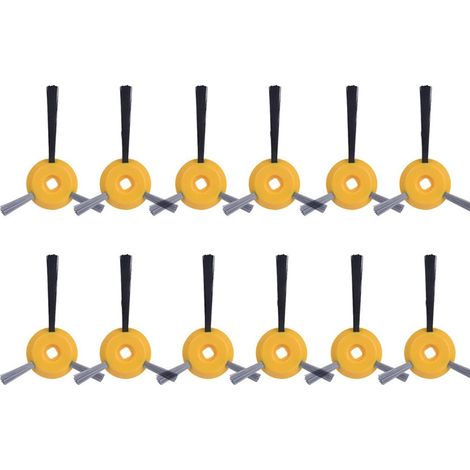 Paquete de 12 cepillos laterales de repuesto para aspiradoras robot Shark ION R85 RV750 RV720 S87 RV850 RV851WV. (1/4)