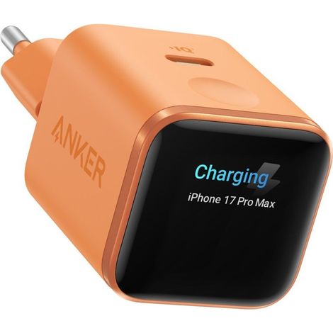 Anker Nano USB-C Cargador Rápido 45W con Display Naranja (1/5)