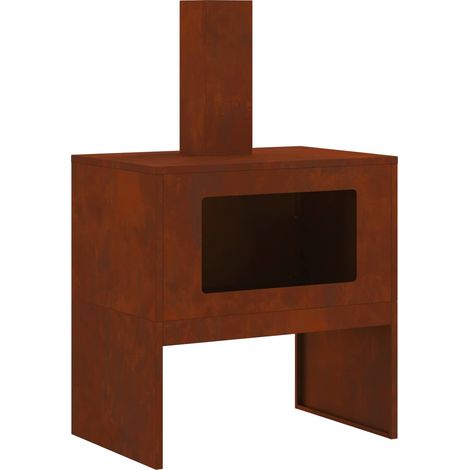 Braise Marron 60 x 40 x 96 cm Acier patiné (1/5)