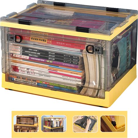 Boîtes pliants et bacs empilable, organisateurs de placard de rangement avec couvercles et roues, classeur multifonctions, 42x29.5x27cm (1/5)