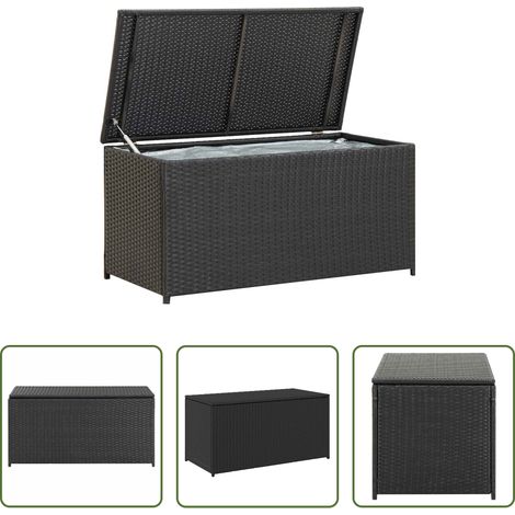 Auflagenbox - Gartenbox Poly Rattan 100x50x50 cm Schwarz (1/5)
