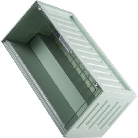 Boîte de rangement pour figurines, protection anti-poussière, vitrine transparente verte (1/5)