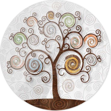 Lupia - Sottopentola in Vetro temperato TREE WHITE con stampa a colori Albero della Vita diametro 21 cm (1/4)